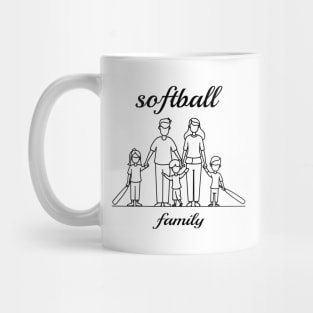 Softball Fan Family - Black Mug